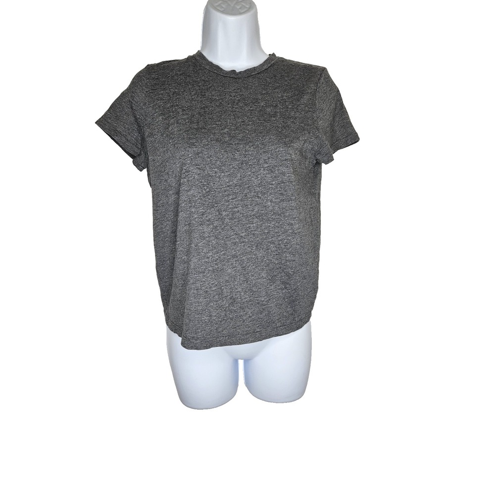 All‎ In Motion Women's Gray Ruched Back T-Shirt XS Activewear Short Sleeve